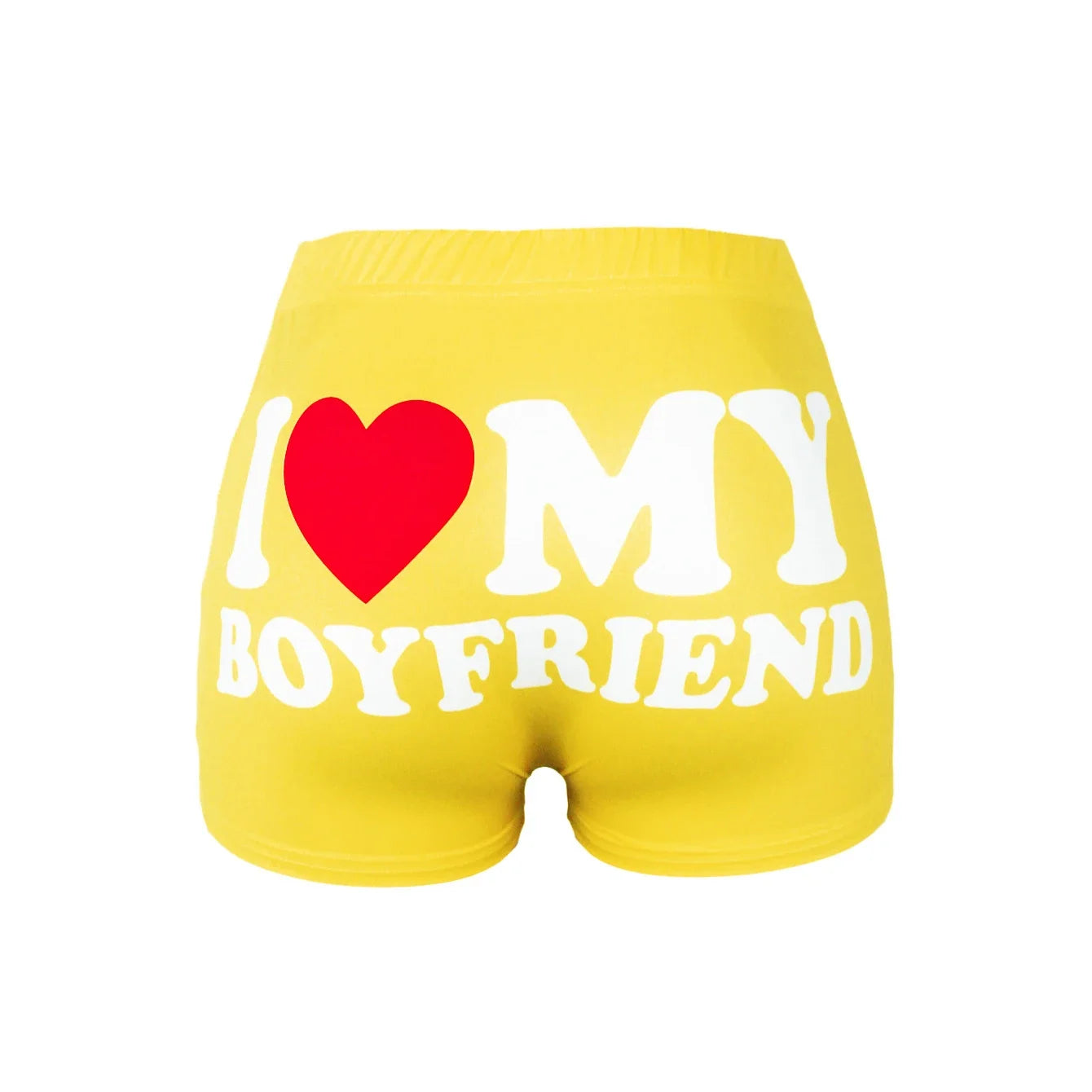 Booty Shorts for Women Letter Print I LOVE MY BOYFRIEND
