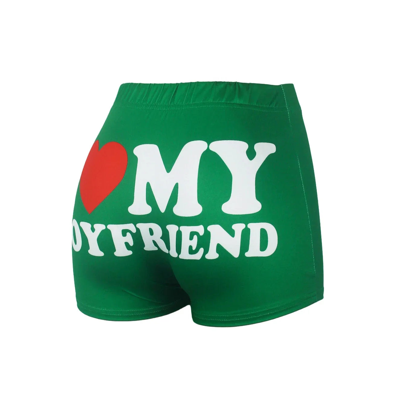 Booty Shorts for Women Letter Print I LOVE MY BOYFRIEND