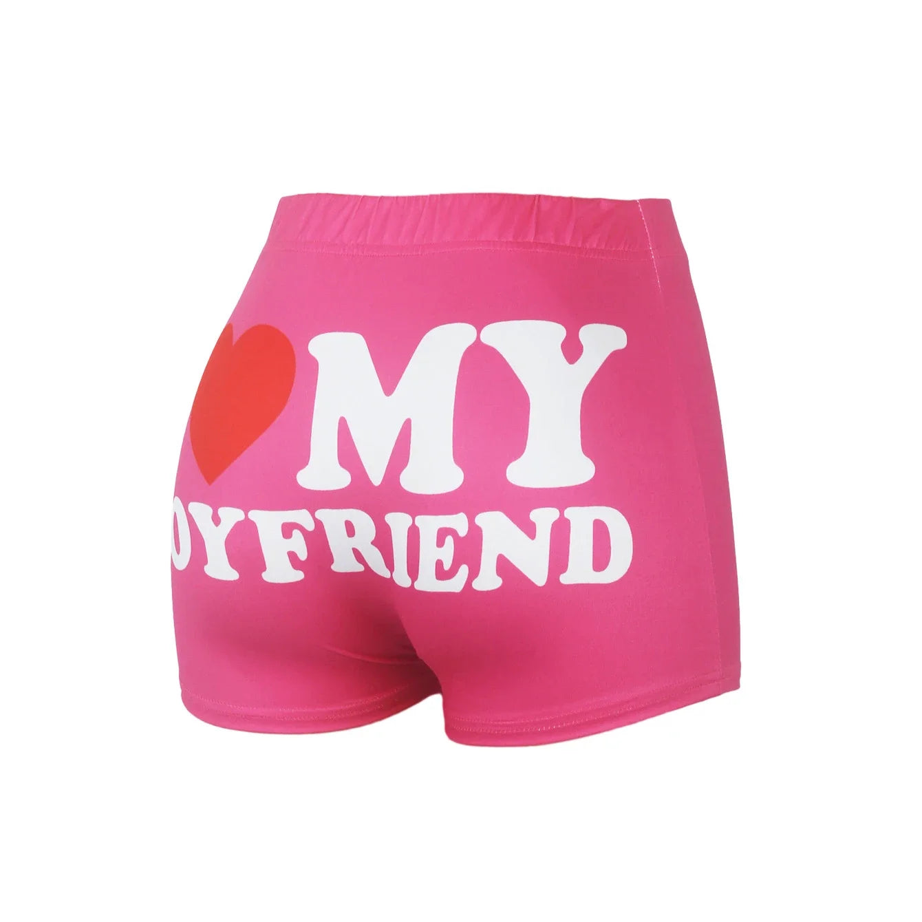 Booty Shorts for Women Letter Print I LOVE MY BOYFRIEND