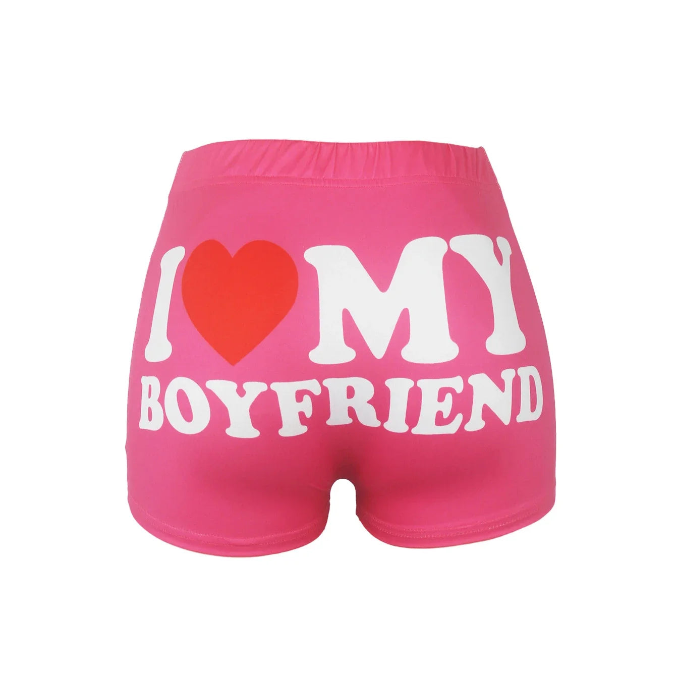 Booty Shorts for Women Letter Print I LOVE MY BOYFRIEND