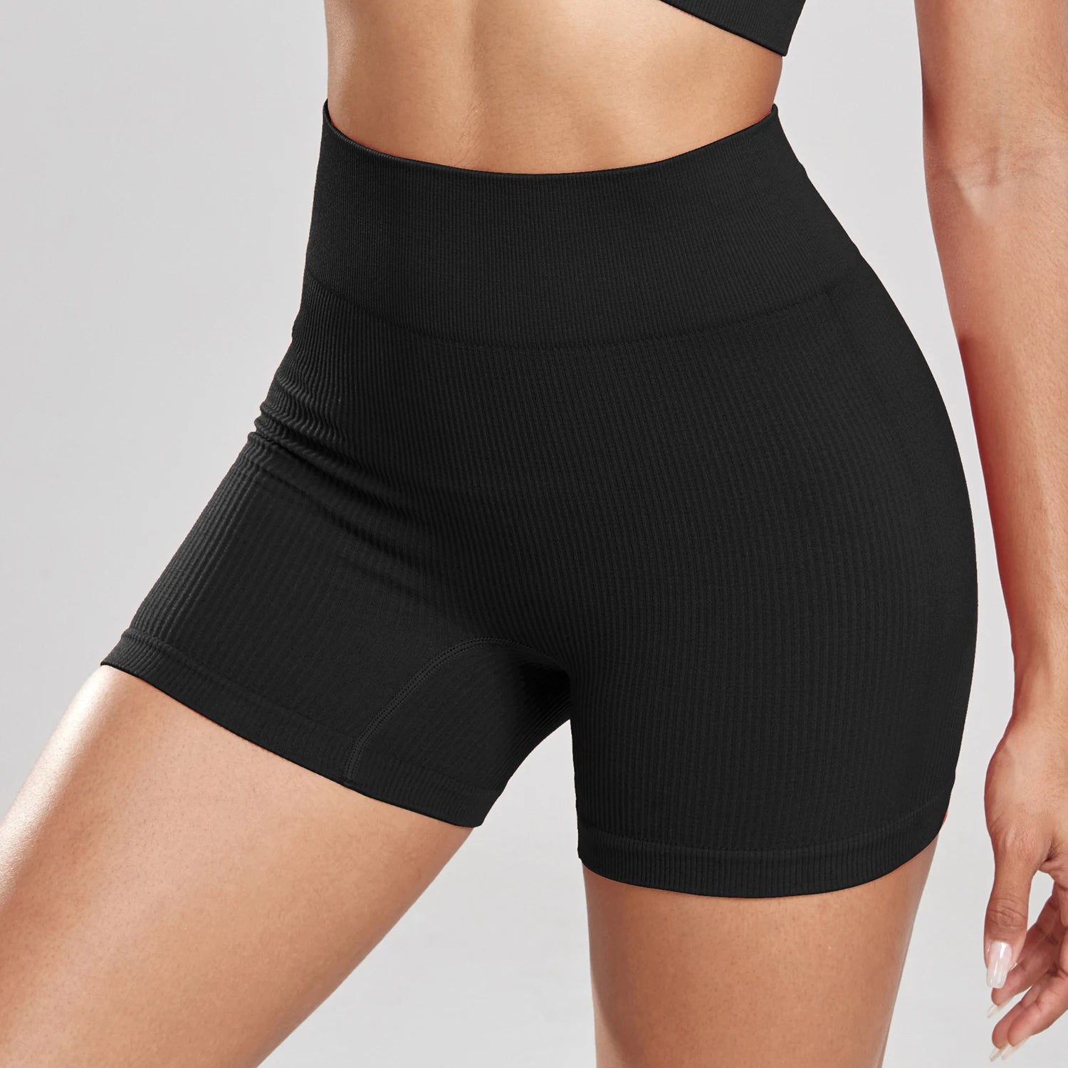 Woman Thread Fitness Shorts Sets Skinny Stretch High Waist