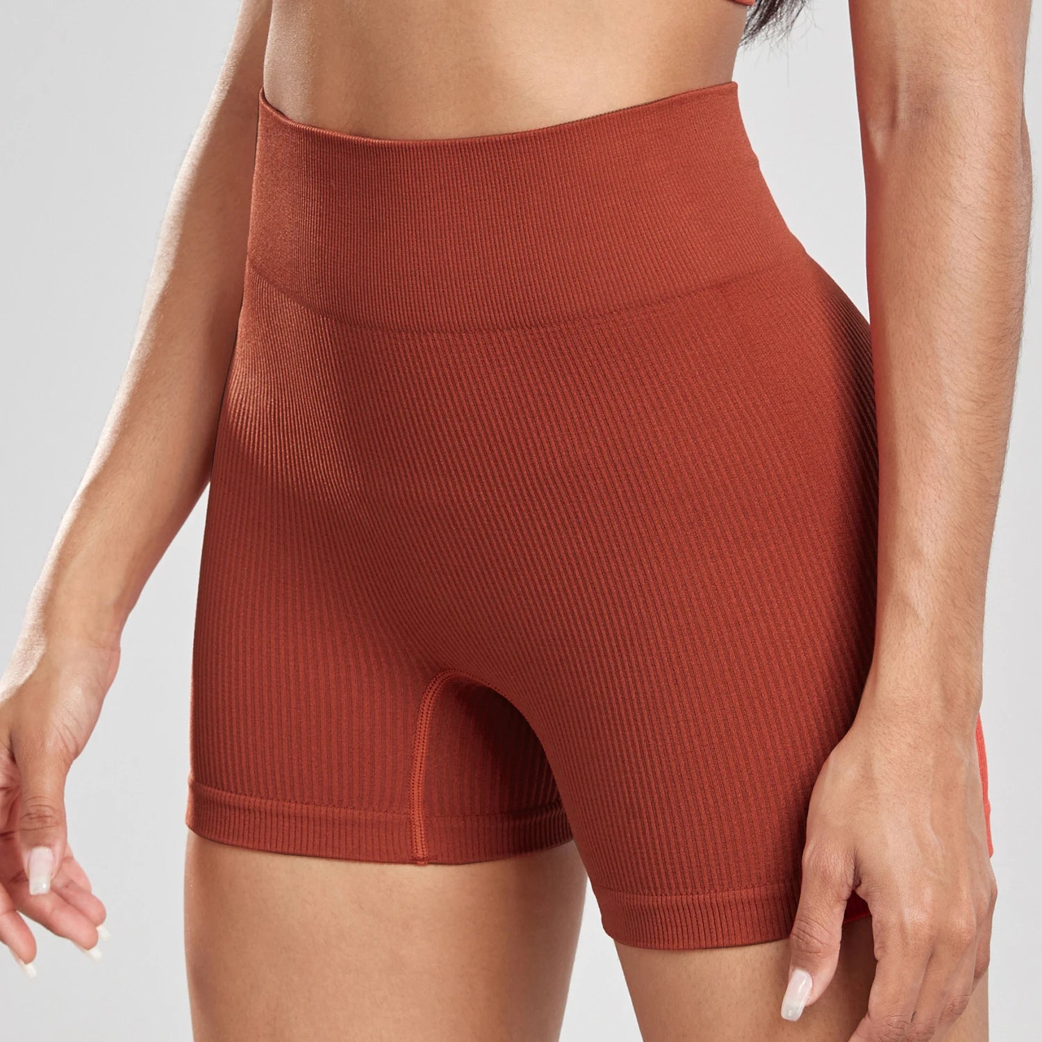Woman Thread Fitness Shorts Sets Skinny Stretch High Waist