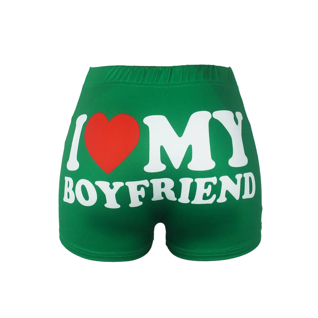 Booty Shorts for Women Letter Print I LOVE MY BOYFRIEND